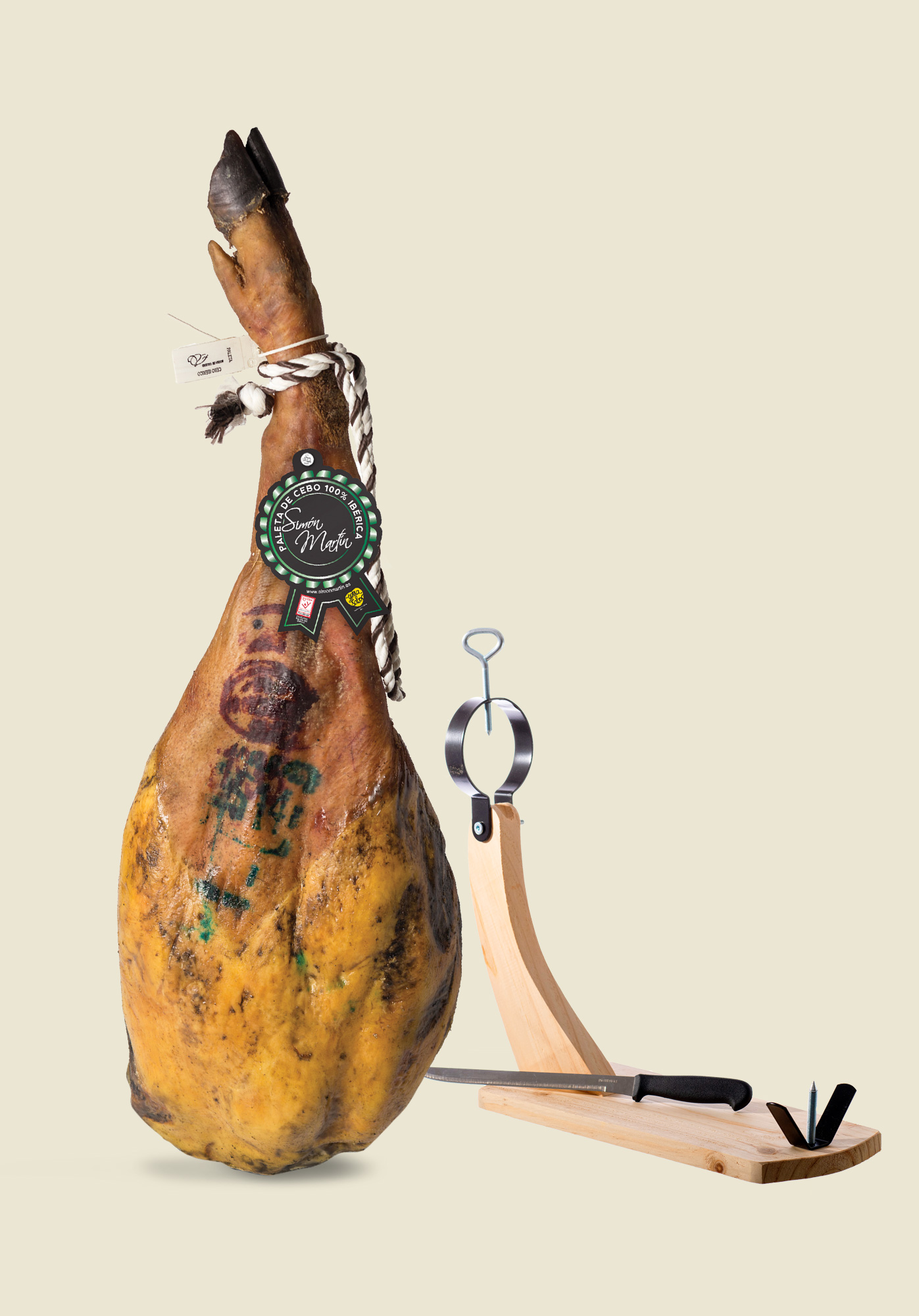 Simón Martín 100% Natuurlijk - Set Jamón Ibérico - Paleta Cebo