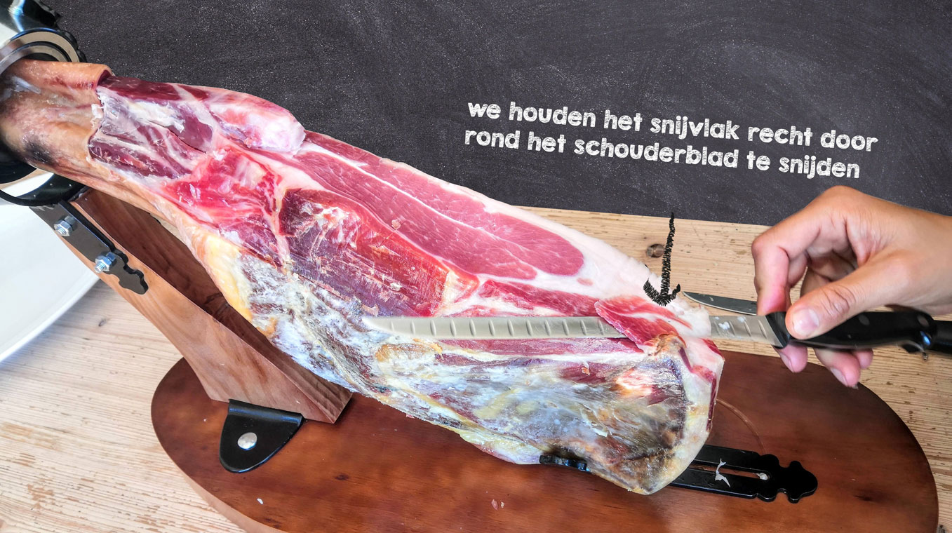 jamon serrano - paleta - snijgids - plakje