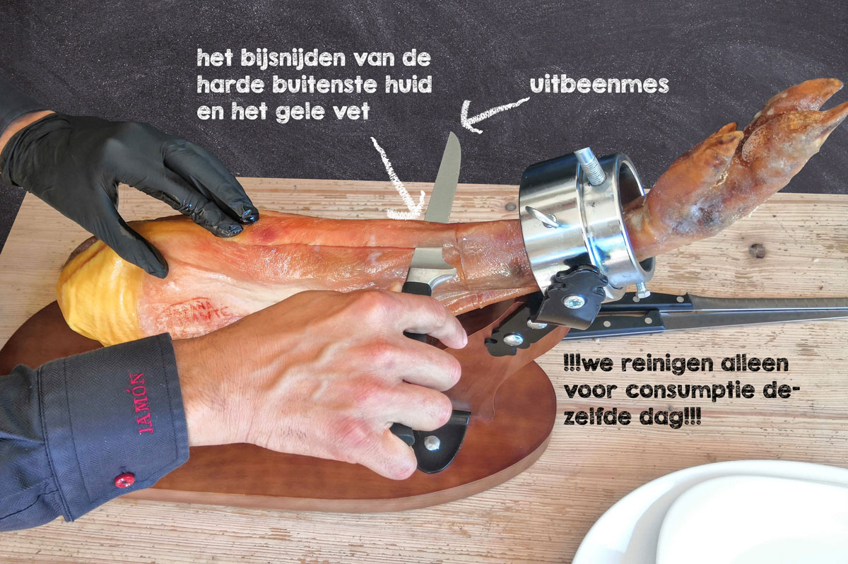 paleta serrana - verwijderen van de harde korst