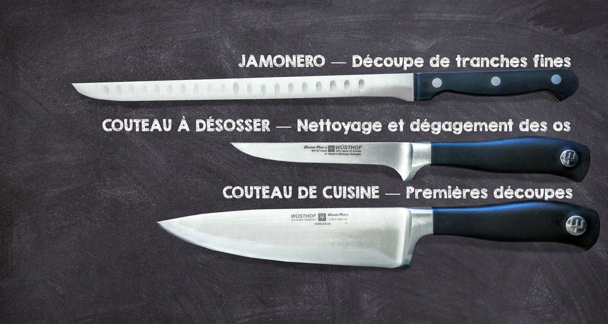 couteaux pour découper le jamón