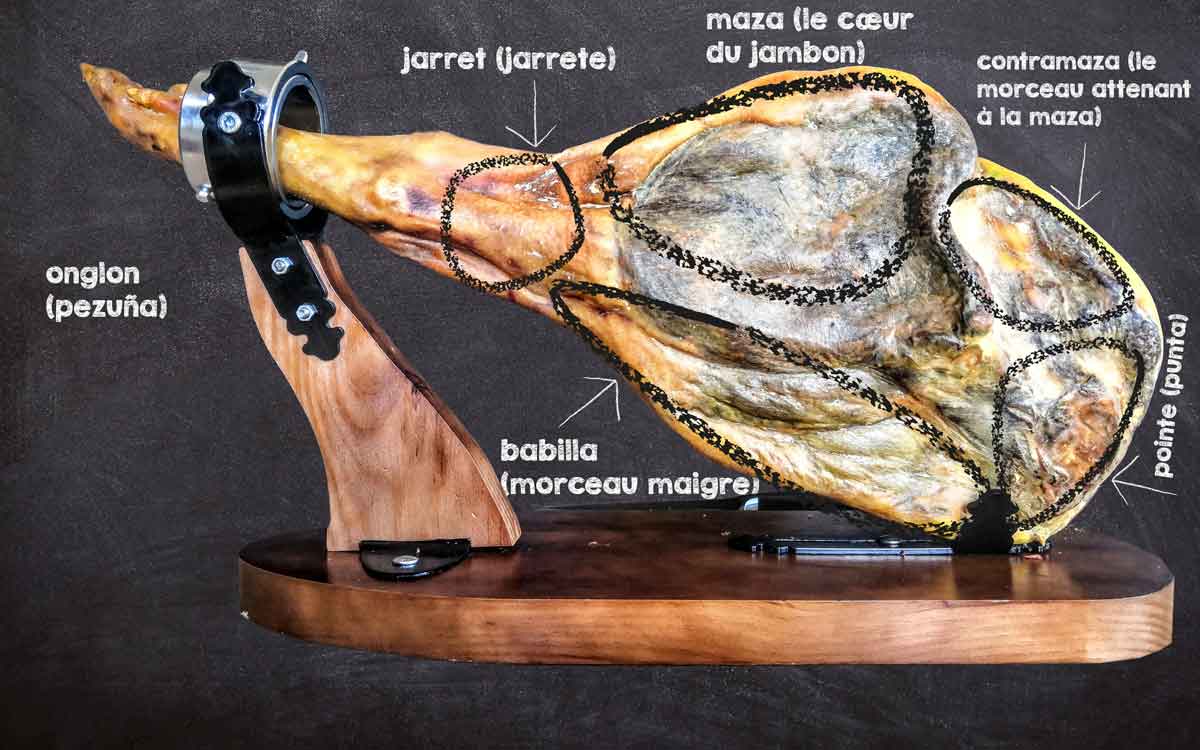 guide de découpe - jamón serrano